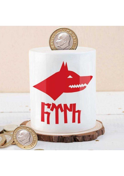 Türk Kurt Yazılı Para Birikim KUMBARASI-KB4618