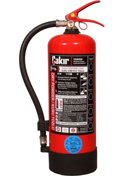 Yangın Söndürücü Tüp 6 kg Bakanlık Onaylı Abc %40 K.k.t
