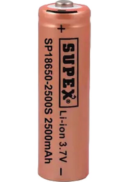 18650-2500S 3.7 Volt 2500 Mah Başlıklı Lı-Ion Pil Tekli