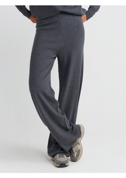 70163 Beli Lastikli Triko Pantolon-Füme M. modelleri