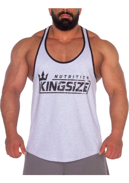 Kingsize Logolu Klasik Tanktop Açık Gri Melanj