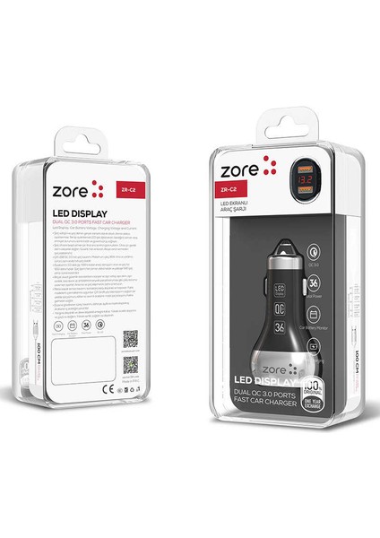 Zr-C2 Micro 2 In 1 Araç Şarj Seti
