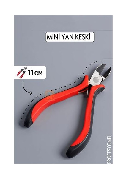 4 Adet Profesyonel Mini Yan Keski 11 cm 426977 Toptan Paket