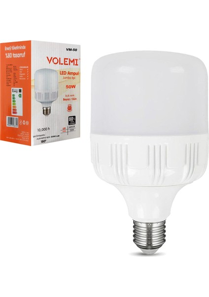 Volemı Vm-50 Tourch LED Ampul Beyaz 220V 50W 2200LM E27