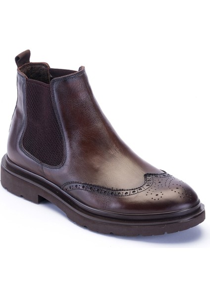 Kahverengi Erkek Deri Chelsea Bot