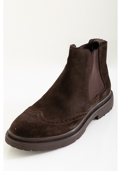 Kahverengi Süet Erkek Chelsea Bot