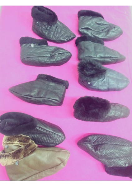 2 Çift Hakiki Kuzu Derisi Içi Yünlü Kuzu Postu Patik Mest Panduf modelleri