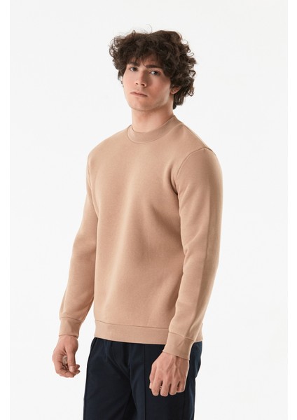 Basic Bisiklet Yaka Sweatshirt