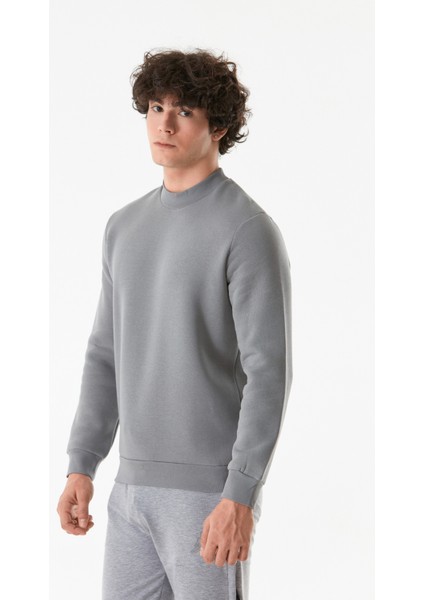 Basic Bisiklet Yaka Sweatshirt