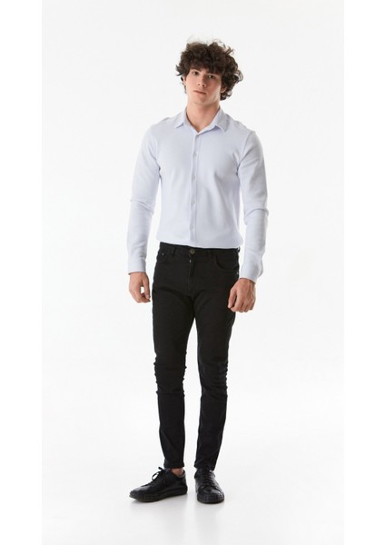 Fermuarlı Straight Jean Pantolon