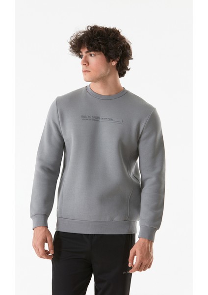 Kabartma Baskılı Bisiklet Yaka Sweatshirt fiyatları