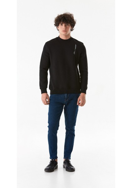 Fermuarlı Straight Jean Pantolon