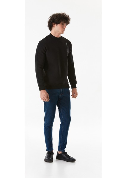Fermuarlı Straight Jean Pantolon