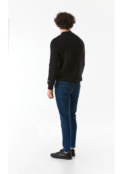 Fermuarlı Straight Jean Pantolon