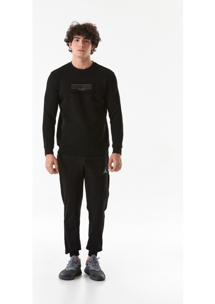 Yazı Baskılı Bisiklet Yaka Sweatshirt modelleri