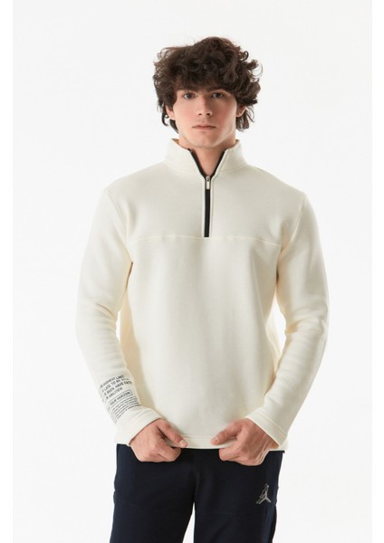 Basic Yarım Fermuarlı Dik Yaka  Sweatshirt