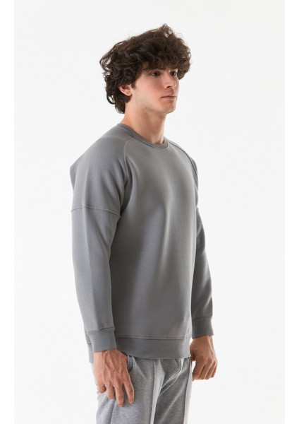 Basic Bisiklet Yaka Sweatshirt