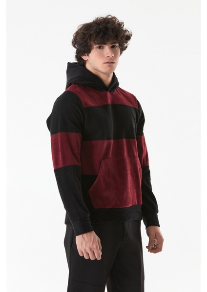 Renk Bloklu Kapüşonlu Kanguru Cepli Polar Sweatshirt fırsatları