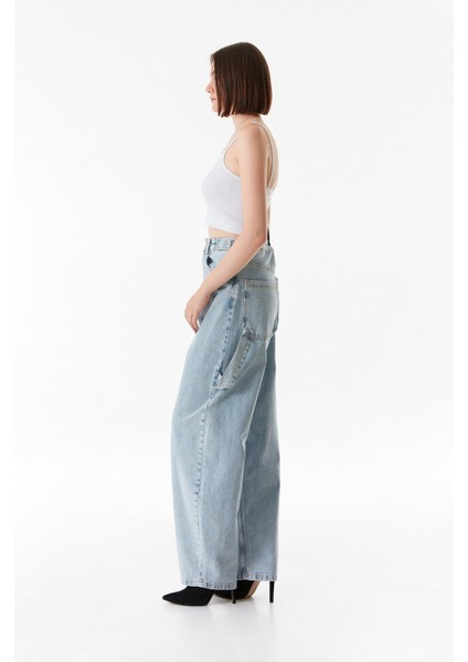 Kemerli Yüksek Bel Slouchy Jean