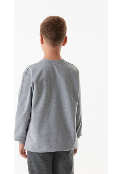 Freedom Baskılı Bisiklet Yaka Erkek Çocuk Sweatshirt