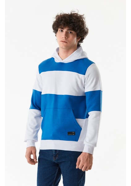 Renk Bloklu Kanguru Cepli Kapüşonlu Sweatshirt fırsatları