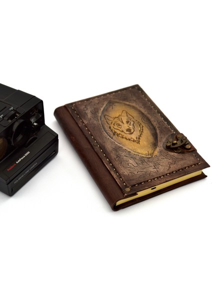 El Yapımı Kurt Eskitme Hakiki Deri Şamua Kraft Kağıt Hediyelik Anı Günlük Defter