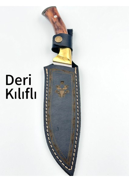 Kamp Pars Model Pirinç Balçaklı Bıçak Hediye Deri Kılıflı