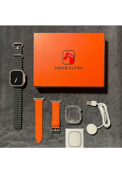 Watch 8 Ultra 49MM Vidalı Hediyelik Amax Ultra Akıllı Saat (Koruma Kılıfı Çift Kordon Hediye)
