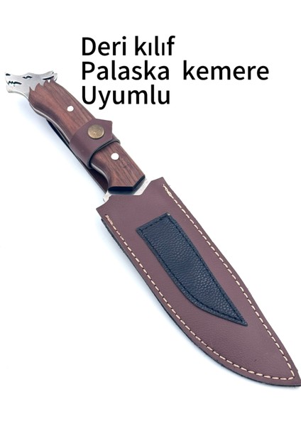 Kamp Büyük Boy Kurt Model Bıçak Hediye Kılıflı