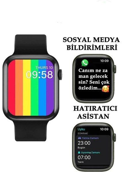 Akıllı Saat T500 Plus + Kablosuz Kulaklık Ikili Set Ios Android Watch