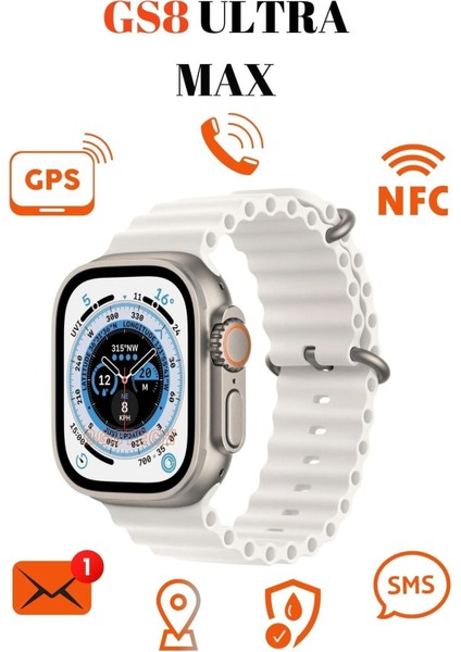 Note 10 Pro Uyumlu Gs 8 Ultra Max Watch 8 49 mm Kordon Kilitli Vidalı 2.08 Ekranlı Akıllı Saat