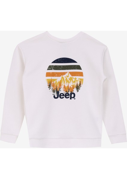 Baskılı Erkek Ekru Sweatshırt J4WB-SWT7780