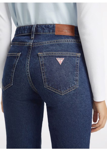 Normal Bel Boru Paça Regular Fit Koyu Mavi Kadın Denim Pantolon Gj G08 Mıd Rıse Stra - Eco Recy Co indirimleri