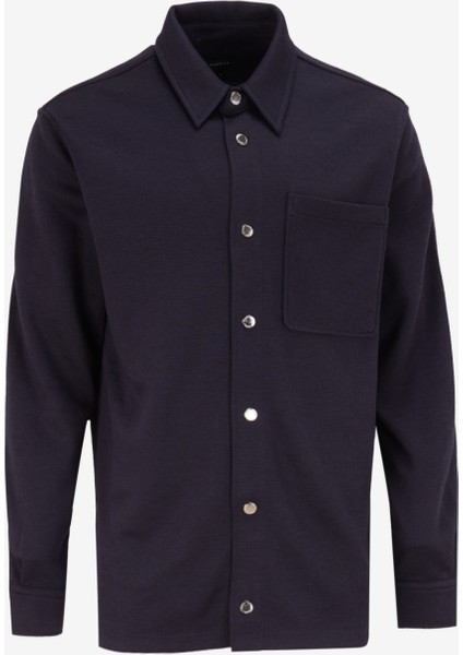 Basic Gömlek Yaka Düz Lacivert Erkek Gömlek F4WM-GML 2425 fiyatları