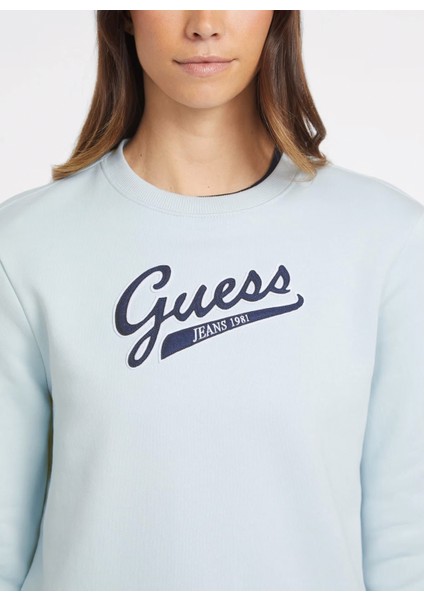 Jeans Bisiklet Yaka Desenli Mavi Kadın Sweatshırt Gj Cn Reg Guess J Sc - Organıc Co/p modelleri