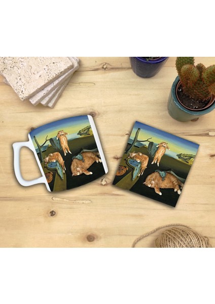 Kediler ve Sanat/salvador Dali Belleğin Azmi Set 10-Yelken Fincan Kupa-Taş Bardak Altlığı 1 fiyatları