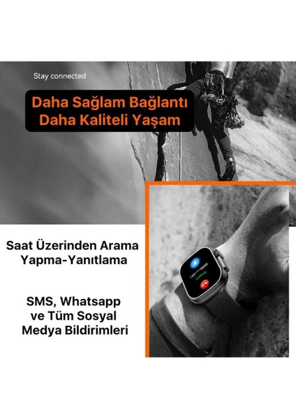 Watch 8 Ultra Bej Akıllı Saat Iphone ve Android Tüm Telefonlara Uyumlu