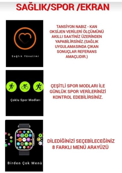 Watch 8 Ultra Bej Akıllı Saat Iphone ve Android Tüm Telefonlara Uyumlu