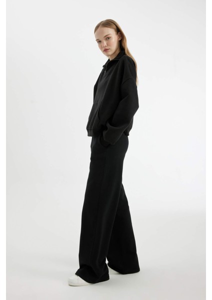 Coool Wide Leg Geniş Bol Paça Eşofman Altı Beli Lastikli Bağcıklı Cepli Basic Düz B3345AX24WN fiyatları
