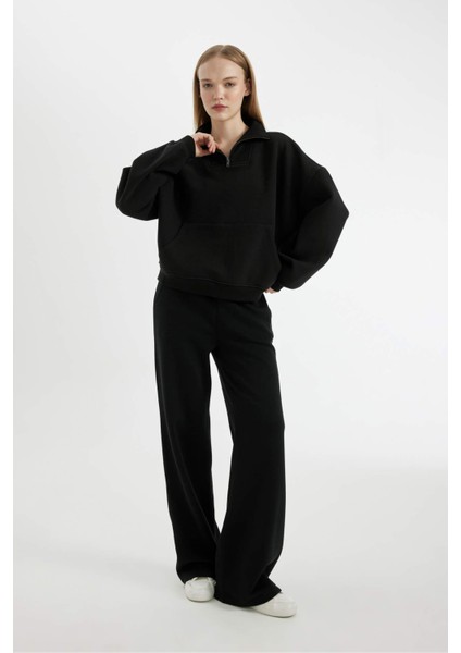 Coool Wide Leg Geniş Bol Paça Eşofman Altı Beli Lastikli Bağcıklı Cepli Basic Düz B3345AX24WN modelleri