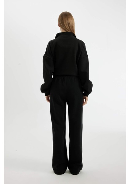 Coool Wide Leg Geniş Bol Paça Eşofman Altı Beli Lastikli Bağcıklı Cepli Basic Düz B3345AX24WN indirimleri