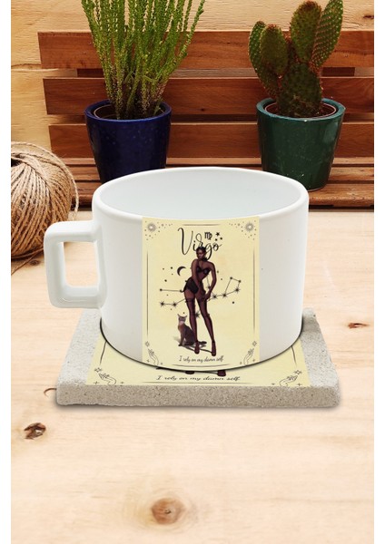 Burçlar/başak Burcu Set 4 - Fincan Kupa-Taş Bardak Altlığı 1