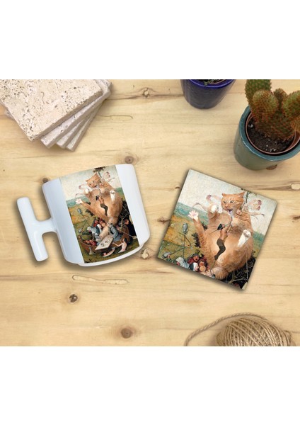 Kediler ve Sanat/ship Of Fools Set 9 - T Kulplu Fincan Kupa-Taş Bardak Altlığı 1 fiyatları