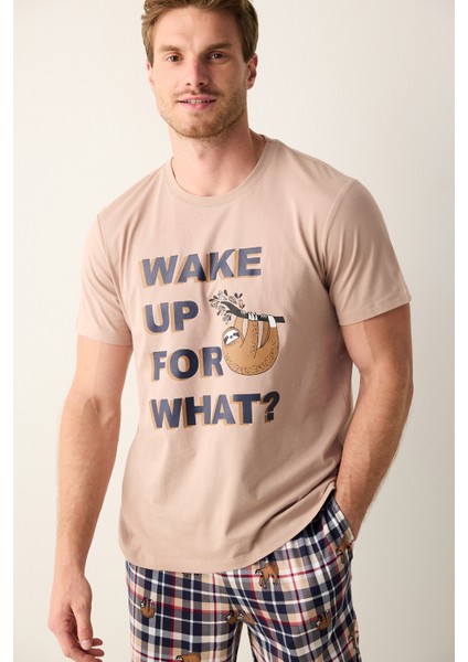 Wake Up Çok Renkli Pantolon Pijama Takımı