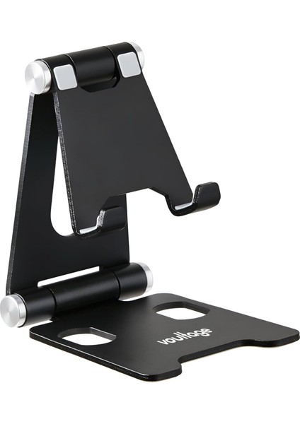 Masaüstü Telefon Tutucu, Telefon Standı, Ayarlanabilir, Katlanabilir, Alüminyum Dayanıklı Gövde, Tüm Telefonlarla Uyumlu, Kalın Kılıf Uyumlu