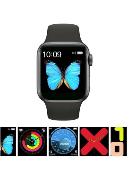 Apple Iphone 11,12 Pro Max Uyumlu Watch 6 Series Akıllı Saat + Siyah Pro5 Bluetooth Kulaklık