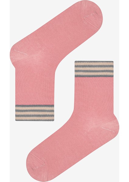 Triple Stripe 3lü Yeşil Pembe Soket Çorap