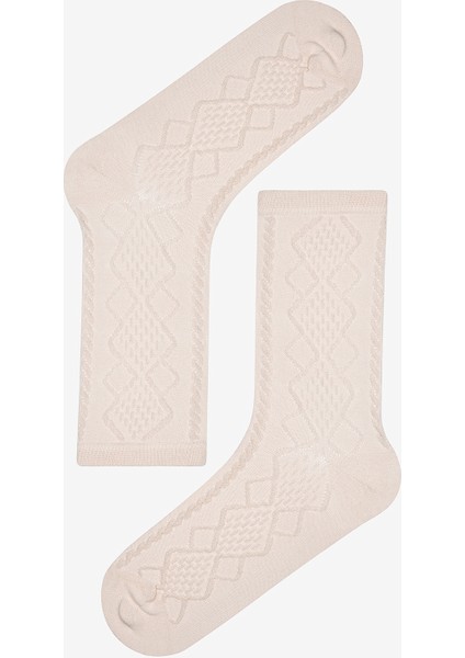 Dot Jacquard 5li Mor Pembe Soket Çorap