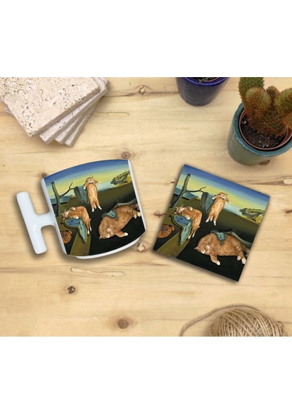 Kediler ve Sanat/salvador Dali Belleğin Azmi Set 9-T Kulplu Fincan Kupa-Taş Bardak Altlığı 1 fiyatları