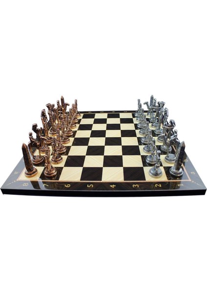 Mısır Satranç Takımı Antik ve Ceviz Desenli Mdf Ahşap Satranç Tahta (37X37 Cm.)Mısır Satranç Takımı Antik ve Ceviz Desenli Mdf Ahşap Satranç Tahta (37X37 Cm.)